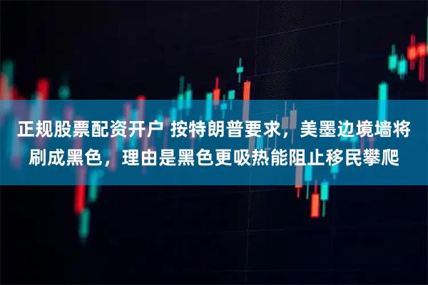 正规股票配资开户 按特朗普要求，美墨边境墙将刷成黑色，理由是黑色更吸热能阻止移民攀爬